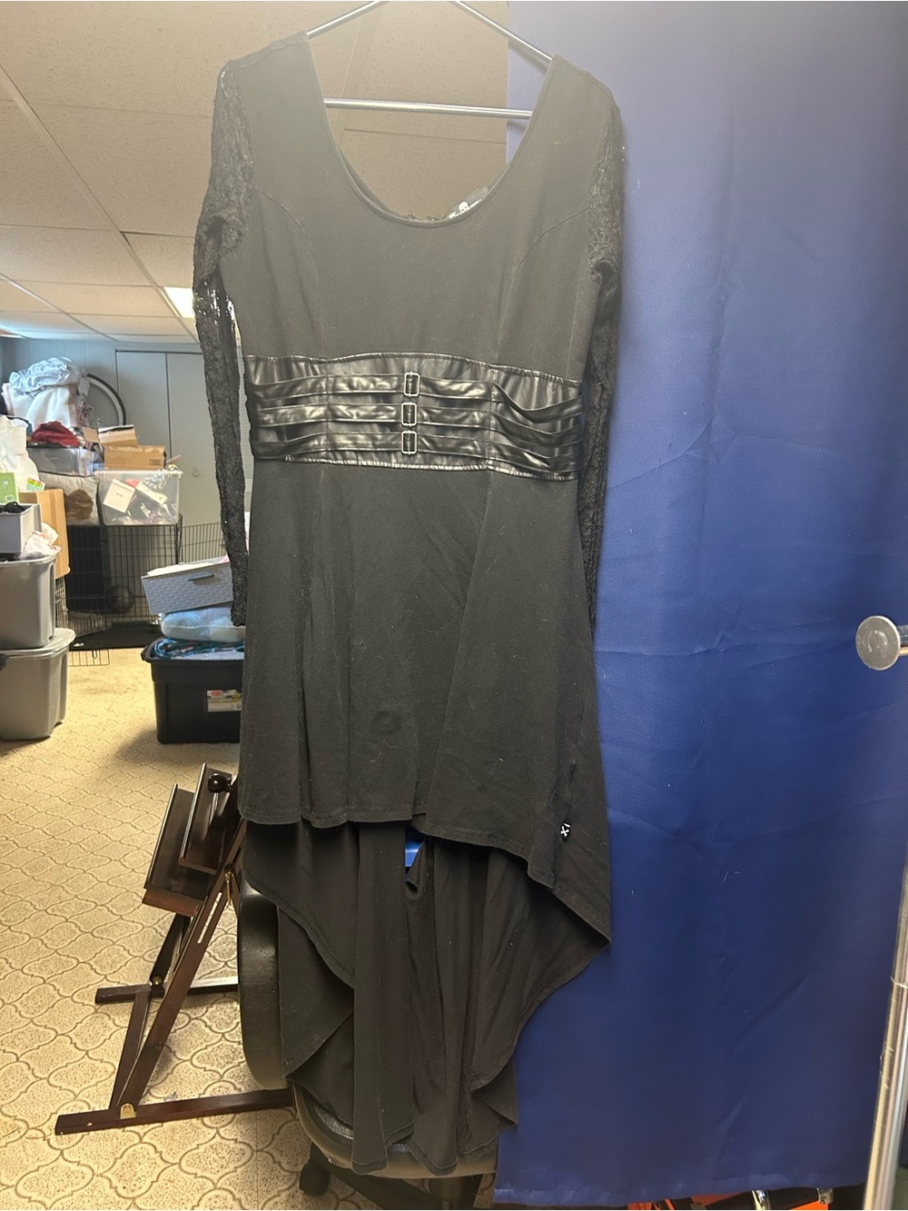 Royal Bones Black Top with Skull Logo long dress